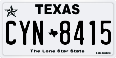 TX license plate CYN8415