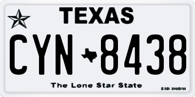 TX license plate CYN8438
