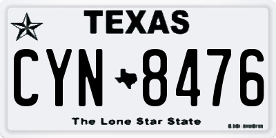 TX license plate CYN8476