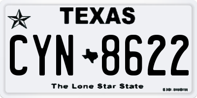 TX license plate CYN8622