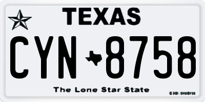 TX license plate CYN8758