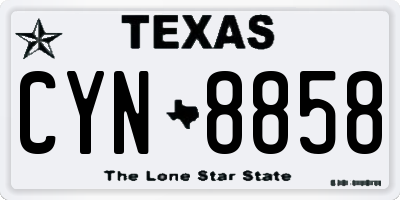 TX license plate CYN8858