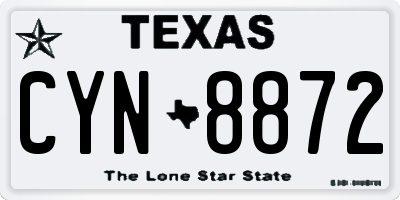 TX license plate CYN8872