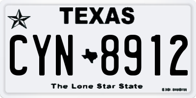 TX license plate CYN8912