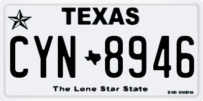 TX license plate CYN8946
