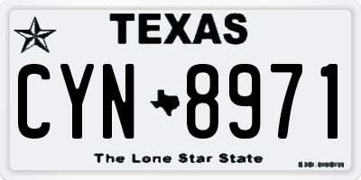 TX license plate CYN8971