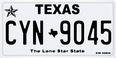 TX license plate CYN9045