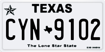TX license plate CYN9102
