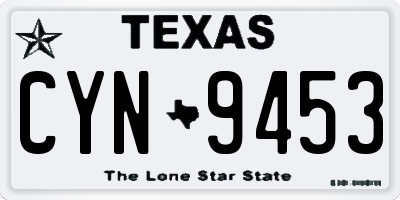 TX license plate CYN9453