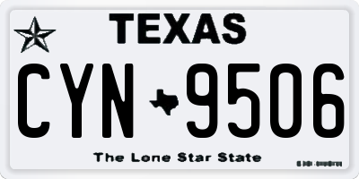 TX license plate CYN9506