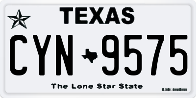 TX license plate CYN9575