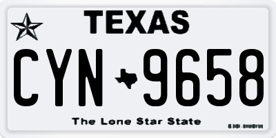TX license plate CYN9658