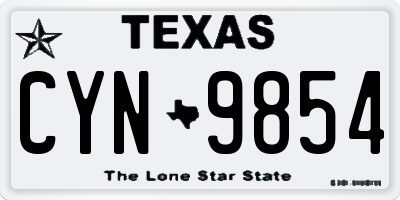 TX license plate CYN9854