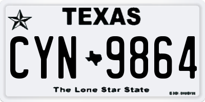 TX license plate CYN9864