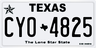 TX license plate CYO4825