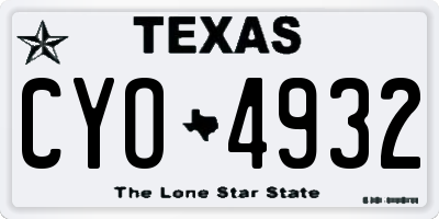 TX license plate CYO4932
