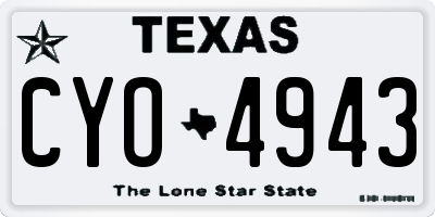 TX license plate CYO4943
