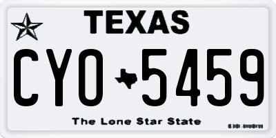 TX license plate CYO5459