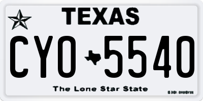 TX license plate CYO5540