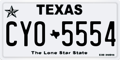 TX license plate CYO5554