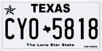 TX license plate CYO5818