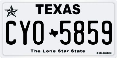 TX license plate CYO5859