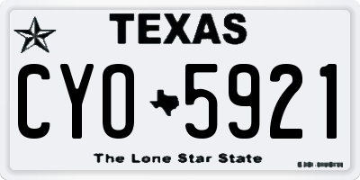 TX license plate CYO5921