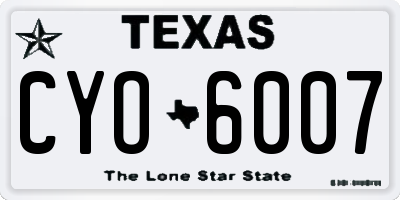TX license plate CYO6007