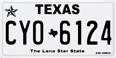 TX license plate CYO6124