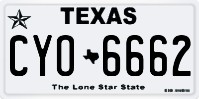 TX license plate CYO6662