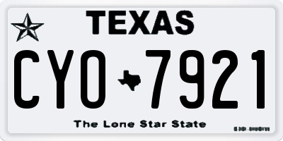 TX license plate CYO7921