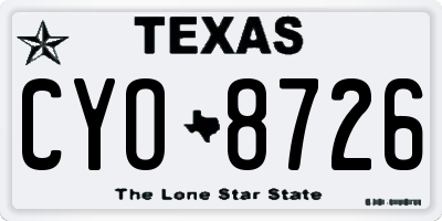 TX license plate CYO8726