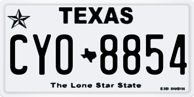 TX license plate CYO8854