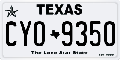 TX license plate CYO9350