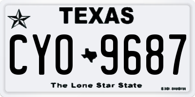 TX license plate CYO9687