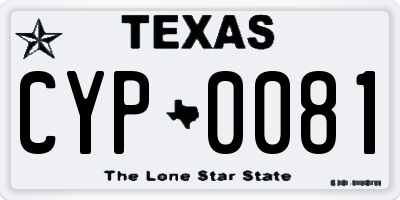 TX license plate CYP0081