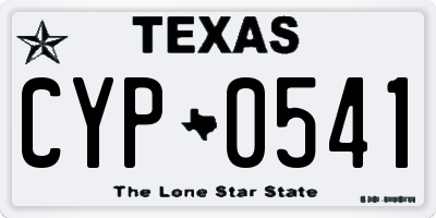 TX license plate CYP0541