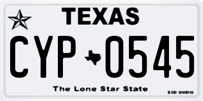 TX license plate CYP0545