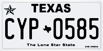 TX license plate CYP0585