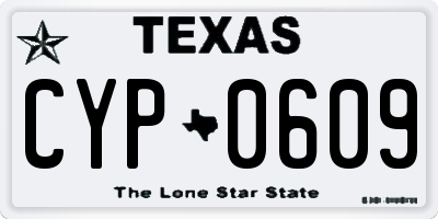 TX license plate CYP0609