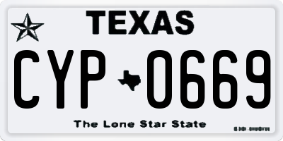TX license plate CYP0669