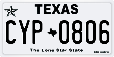 TX license plate CYP0806
