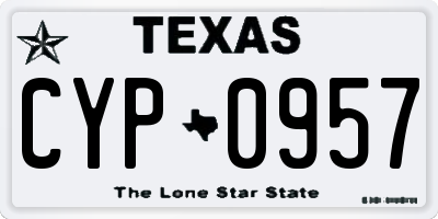 TX license plate CYP0957