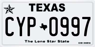 TX license plate CYP0997