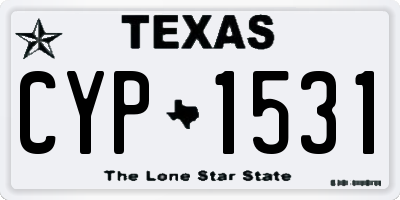 TX license plate CYP1531