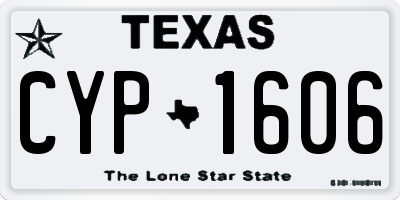 TX license plate CYP1606