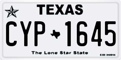 TX license plate CYP1645
