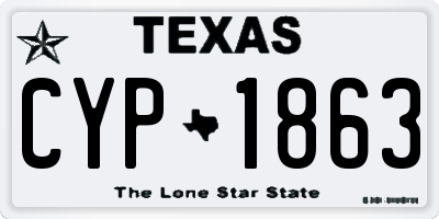 TX license plate CYP1863