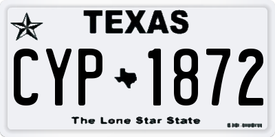 TX license plate CYP1872