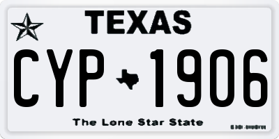 TX license plate CYP1906